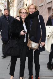 Gillian Anderson and Jennifer Nadal Arriving to AOL Build Studios in NYC 3/13/ 2017