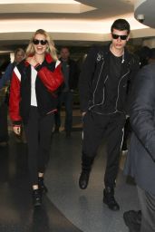 Hailey Clauson Travel Outfit - Arrives at LAX, Los Angeles 3/7/ 2017