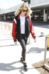 Hailey Clauson Travel Outfit - Arrives at LAX, Los Angeles 3/7/ 2017
