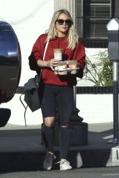 Hilary Duff in Ripped Jeans - at Alfred Coffee in Studio City 3/5/ 2017