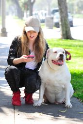 Jade Pettyjohn With Her Dog Chops in Los Angeles, CA 3/15/ 2017