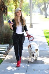 Jade Pettyjohn With Her Dog Chops in Los Angeles, CA 3/15/ 2017