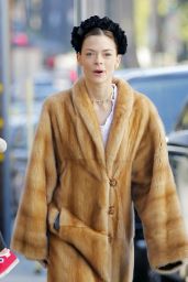 Jaime King in Bizarre Fur Look - Beverly Hills 3/1/ 2017