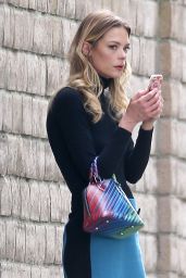 Jaime King With Tears in Her Eyes - Waits For a Ride in Los Angeles 3/10/ 2017