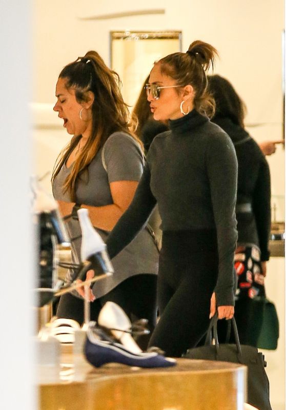 Jennifer Lopez - Shopping With Her Assistant at Barneys NY 3/8/ 2017