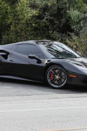 Kendall Jenner - Leaving the Family Studio in Her Black Ferrari 3/10/ 2017