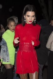 Kendall Jenner Wearing a Red Dress - Out in Paris 3/4/ 2017