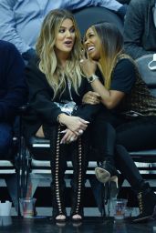 Khloe Kardashian and Malika Haqq at NBA Game in LA 3/18/ 2017
