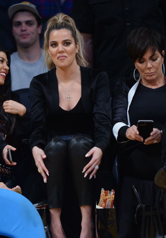 Khloe Kardashian, Kourtney Kardashian & Kris Jenner - LA Lakers game in Los Angeles 3/19/ 2017