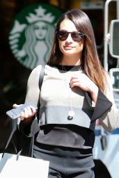 Lea Michele Casual Chic Outfit - Shopping at Switch in Bel-Air 3/2/ 2017