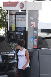 Lea Michele - Pumps Gas in Brentwood 3/17/ 2017