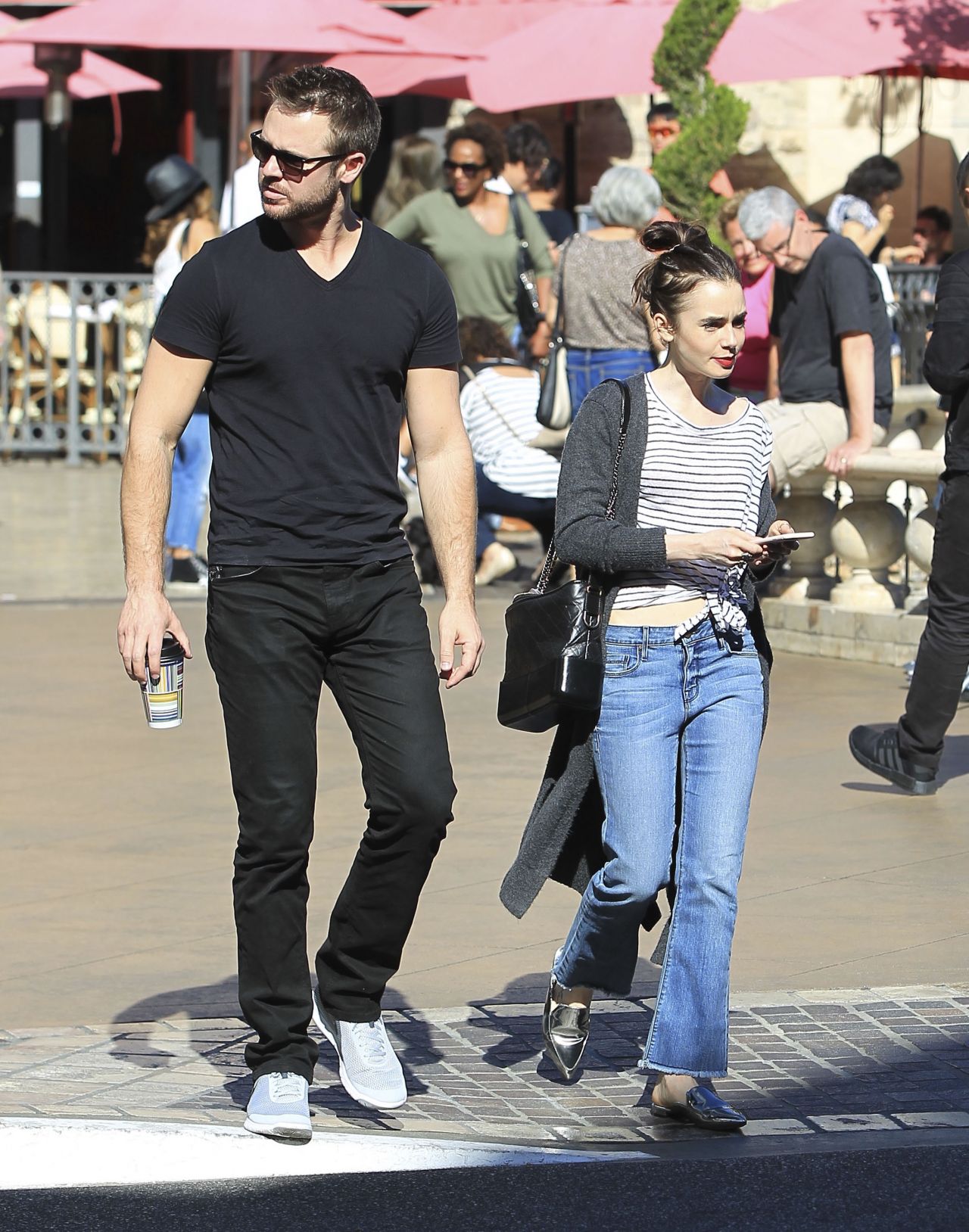 Lily Collins - Goes to Blue Ribbon Sushi Bar & Grill at The Grove mall