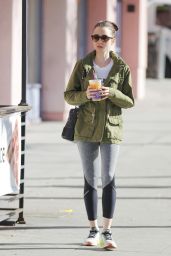 Lily Collins in Tights - After a Workout in Beverly Hills 3/9/ 2017