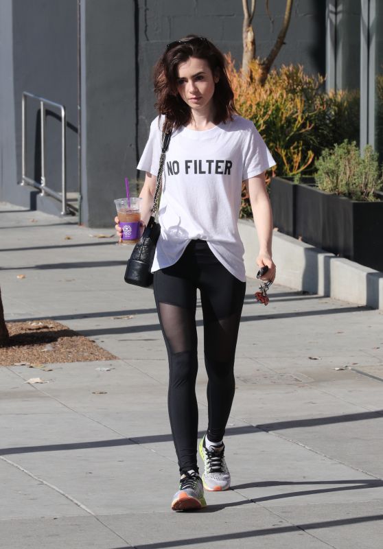 Lily Collins - Leaving the Gym in West Hollywood 3/12/ 2017 
