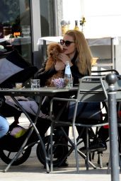 Michelle Hunziker With Her Family in Milan 3/13/ 2017