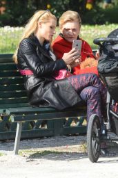 Michelle Hunziker With Her Family in Milan 3/13/ 2017