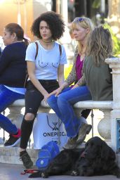 Nathalie Emmanuel in Tights - Shops At The Grove in LA 3/8/ 2017