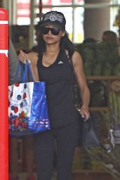 Naya Rivera in Tights - Doing Some Grocery Shopping at Trader Joe
