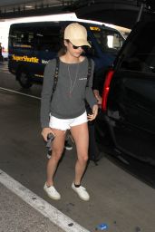 Nina Dobrev Leggy in Shorts - at LAX Airport in Los Angeles 3/6/ 2017