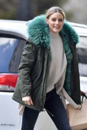 Olivia Palermo Wearing a Green Jacket and Black Boots - Brooklyn 3/11/ 2017