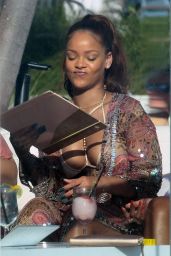 Rihanna in a Bikini - Parties Poolside at Miami Beach 3/8/ 2017