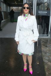 Salma Hayek - Leaving the Balenciaga Fashion Show in Paris 3/5/ 2017