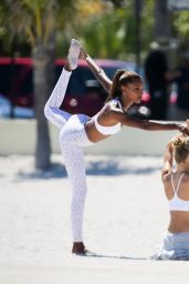 Sara Sampaio, Romee Strijd & Jasmine Tookes - Yoga Session in Miami 3/22/ 2017