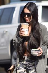 Vanessa Hudgens in Tights - Grabs a Coffee Drink in LA 3/17/ 2017