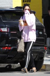 Vanessa Hudgens Street Style - Picks Up Her Morning Coffee in LA 3/29/2017