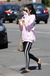 Vanessa Hudgens Street Style - Picks Up Her Morning Coffee in LA 3/29/2017