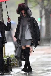 Adriana Lima in the Rain - Going to a Business Meeting in NYC 4/19/2017