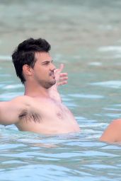 Billie Lourd and Beau Taylor Lautner at a Beach in St Barts 4/6/2017