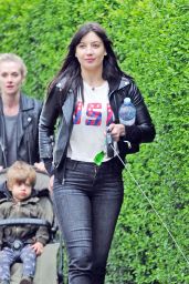 Daisy Lowe Street Style - Taking Her Dog For a Walk in London 04/24/2017