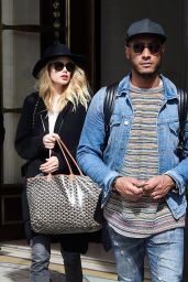 Doutzen Kroes and husband Sunnery James leaving the Meurice Hotel in Paris, April 2017