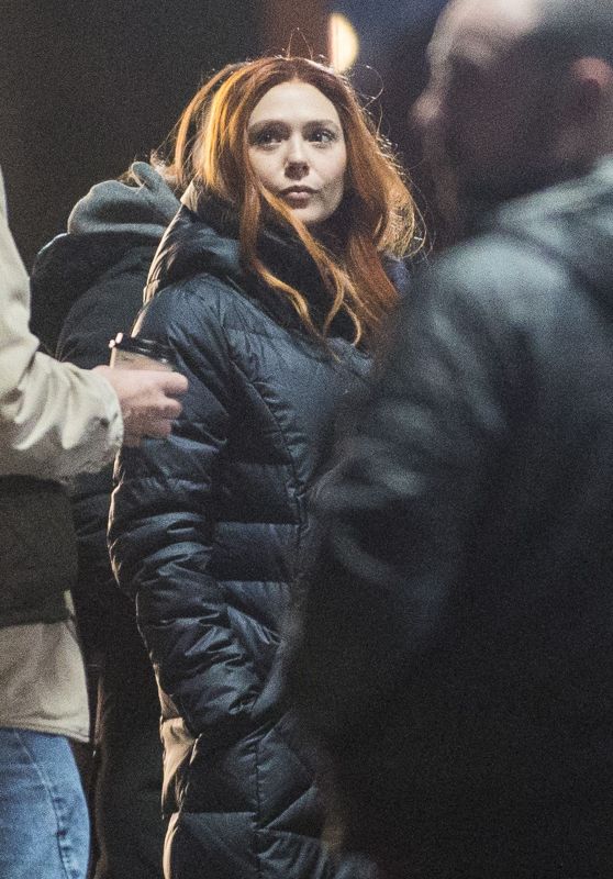 Elizabeth Olsen - Avengers: Infinity War Set in Edinburgh, Scotland 4/2/2017