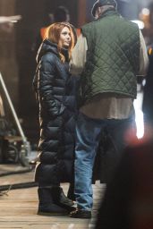 Elizabeth Olsen - Avengers: Infinity War Set in Edinburgh, Scotland 4/2/2017