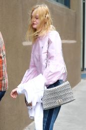 Elle Fanning Street Style - Heading to the Studio in SoHo, NYC 4/22/2017