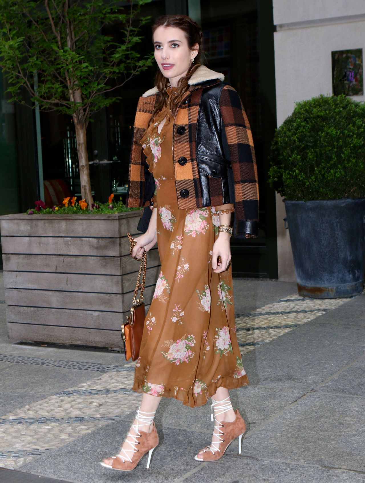 Emma Roberts Shows Off Her Style - Out in Manhattan in Floral Dress and ...