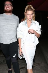 Hailey Baldwin Night Out Style - Leaves Craig