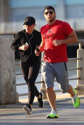 Hilary Duff - Exercising on the Hudson River in New York City 4/17/2017
