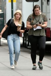 Hilary Duff on the Set of "Younger" in New York 4/17/2017