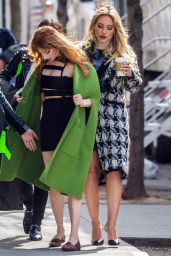 Hilary Duff With Her Co-Star Molly Bernard - Filming For New Season of "Younger" TV in NYC 4/3/2017