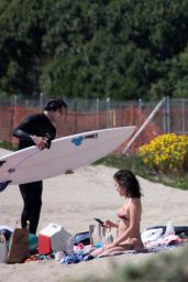 Ireland Baldwin Wearing a Black Bikini in Malibu Beach 4/15/2017