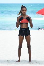Jasmine Tookes – Victoria Secrets Photoshoot in South Beach 04/25/2017