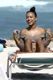 Karrueche Tran in Bikini on a Beach in Miami 4/15/2017