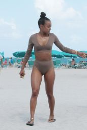 Karrueche Tran in Bikini on a Beach in Miami 4/15/2017