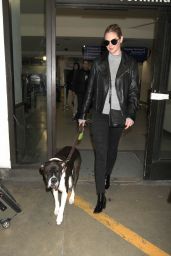Kate Upton With Her Dog - Arrive in Los Angeles 4/10/2017