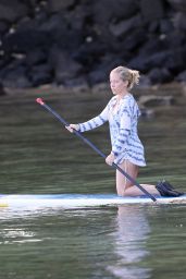 Kendra Wilkinson in Swimsuit - Paddle Boarding in Hawaii, April 2017