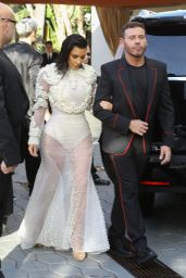 Kim Kardashian in Sheer Givenchy Gown - at Dinner With Mert Alas 4/2/2017