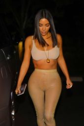 Kim Kardashian Night Out Style - Arriving at La Scala Restaurant in LA 4/19/2017